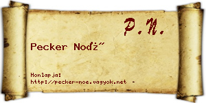 Pecker Noé névjegykártya